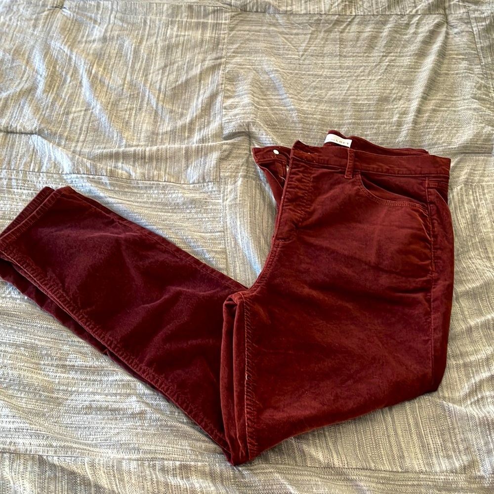 LOFT Velvet High-Waisted Skinny Pants